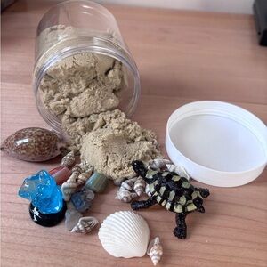 Ocean Themed Kinetic Sand Jar